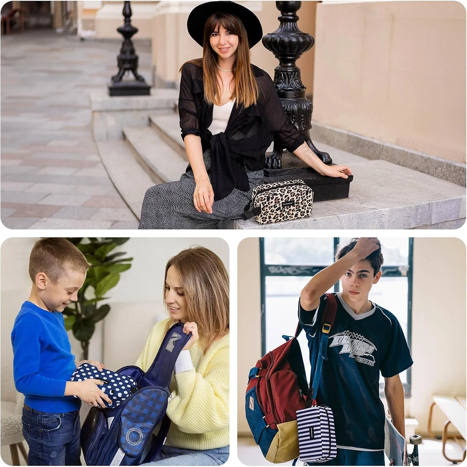 Freezable Lunch Bag,Freezable Snack Bag,Mini Cooler Bag for Travel/Work/School,Small Insulated Bag,Small Cooler Lunch Box with Ice Packs,Insulated Snack Bag,Freezable Snack Box with Handle Buckle