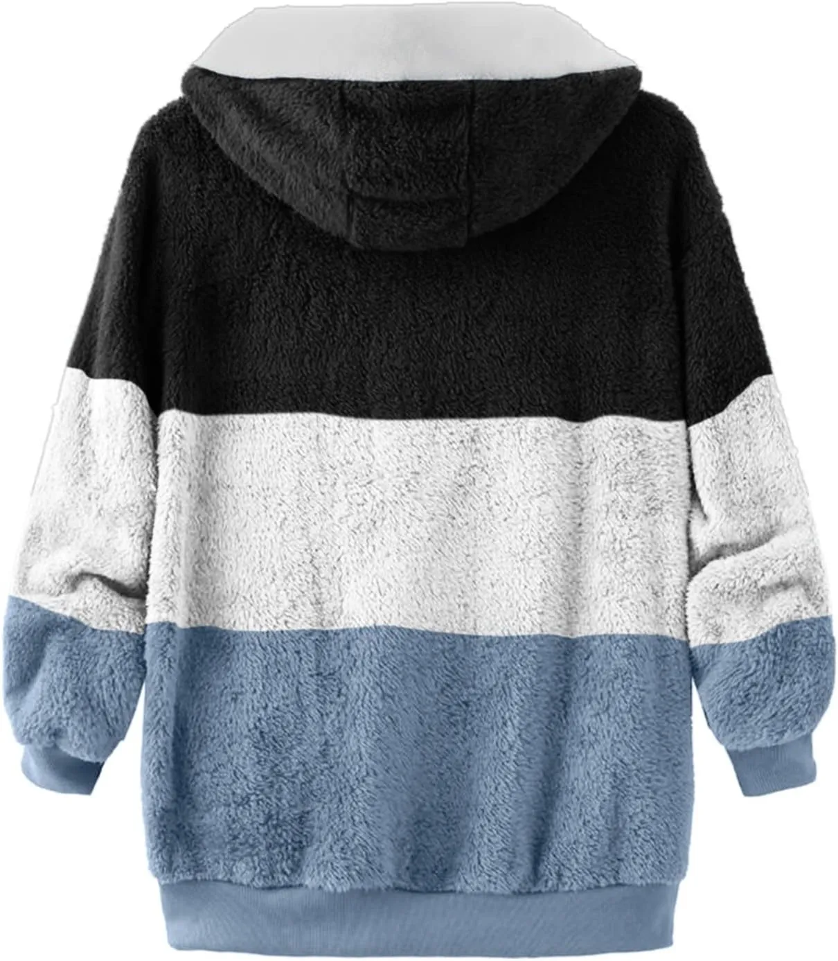 Fuzzy Fleece Jacket Women Plus Size Warm Winter Coats Fluffy Sherpa Hoodie Zip up Casual Cardigan Sweater Outerwear
