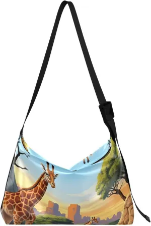 Giraffes Tote Bag for Women Large Hobo Bags Crossbody Hobo Bags Hobo Purses with Adjustable Strap for Travel