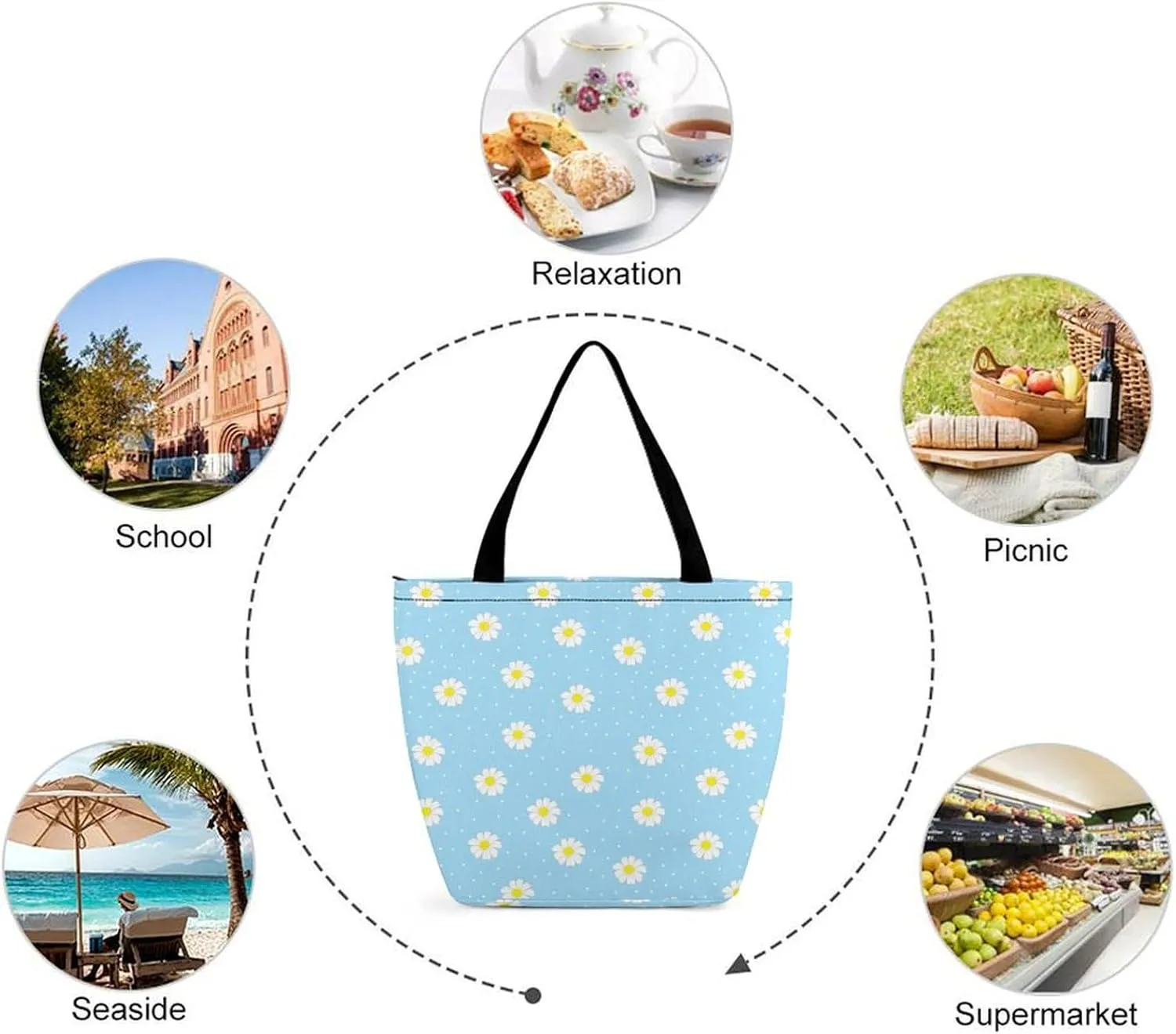 Halloweens Pattern Orange Black Hobo Handbags With Zipper Women's Tote Handbags