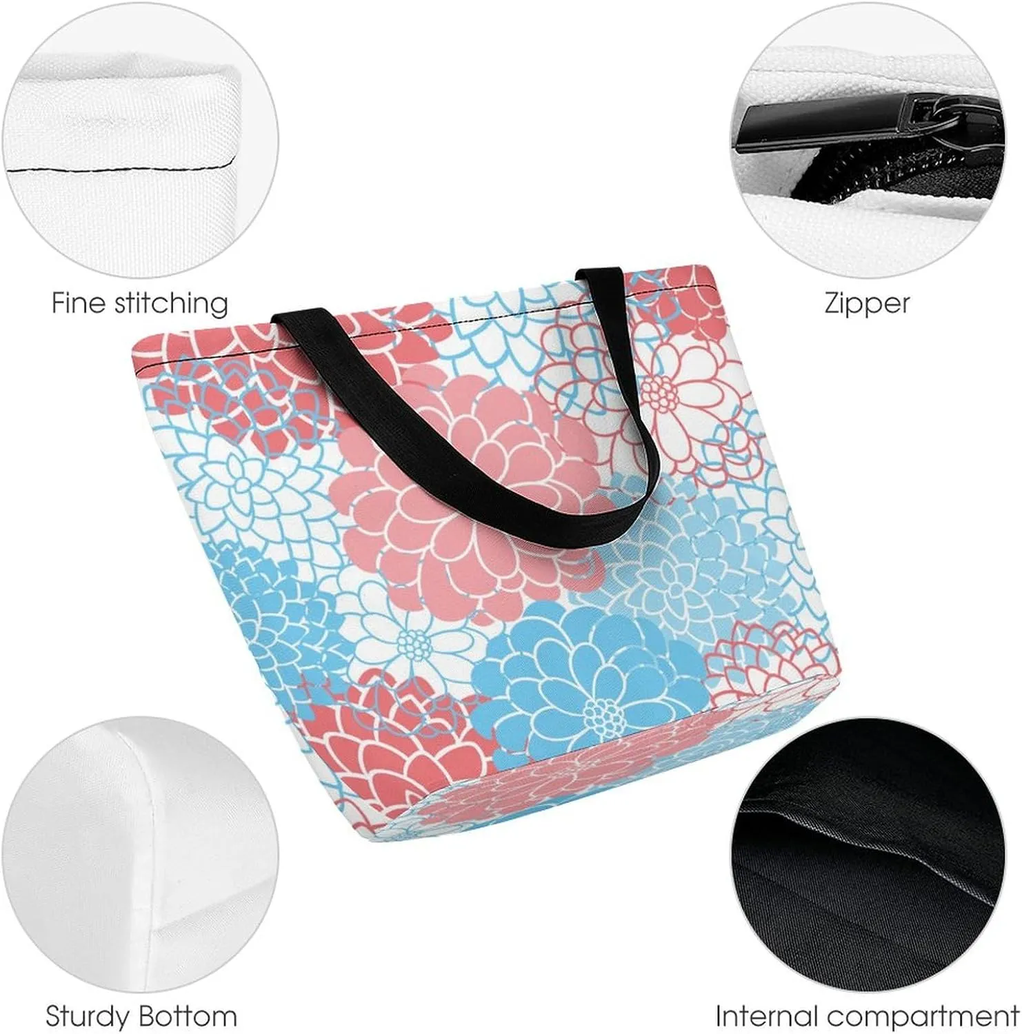 Halloweens Pattern Orange Black Hobo Handbags With Zipper Women's Tote Handbags