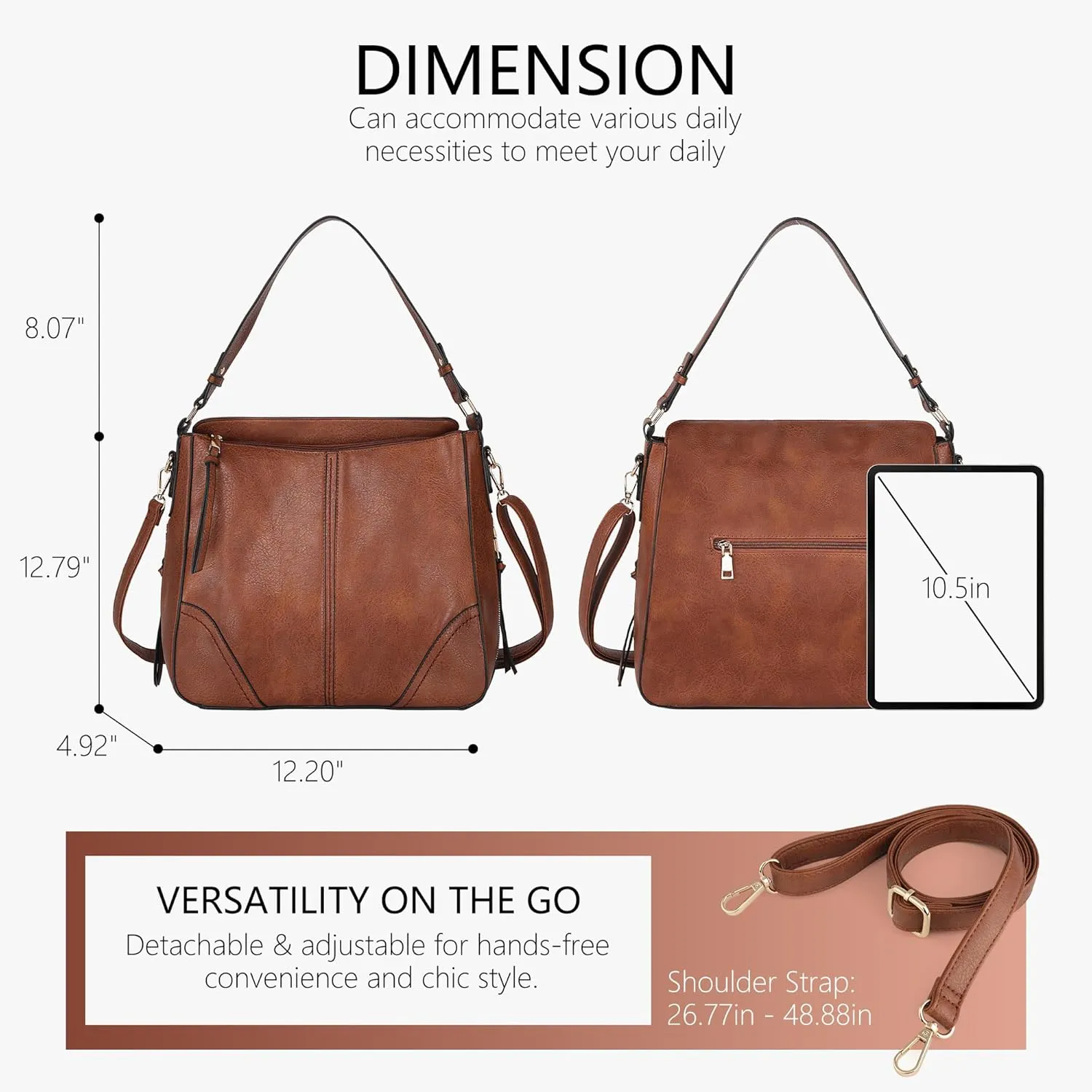 Handbags for Women Crossbody Bags Purses for Women Vegan Leather Shoulder Bag Hobo Bag for Travel Shopping