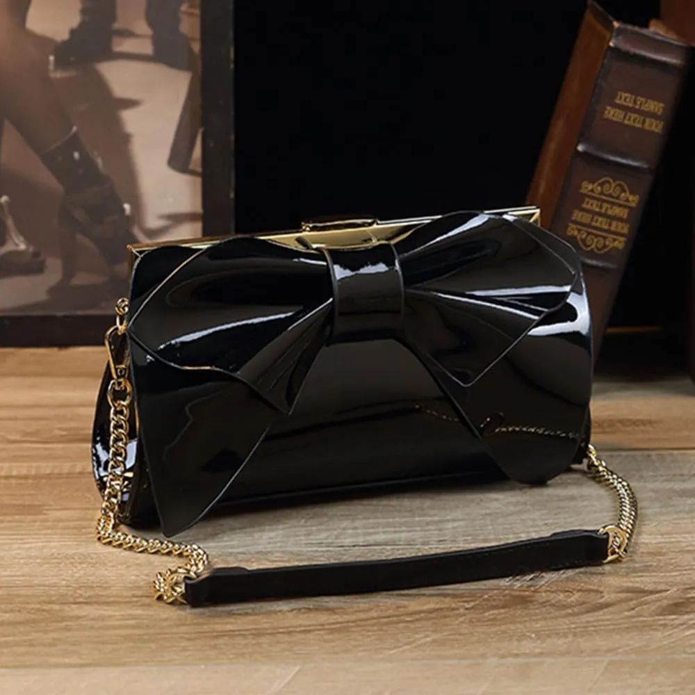 Hard Shoulder Purses For Women Handbags Small Chain Top Handle Satchel Crossbody Bag Bow Quilted Clutch Evening Bags