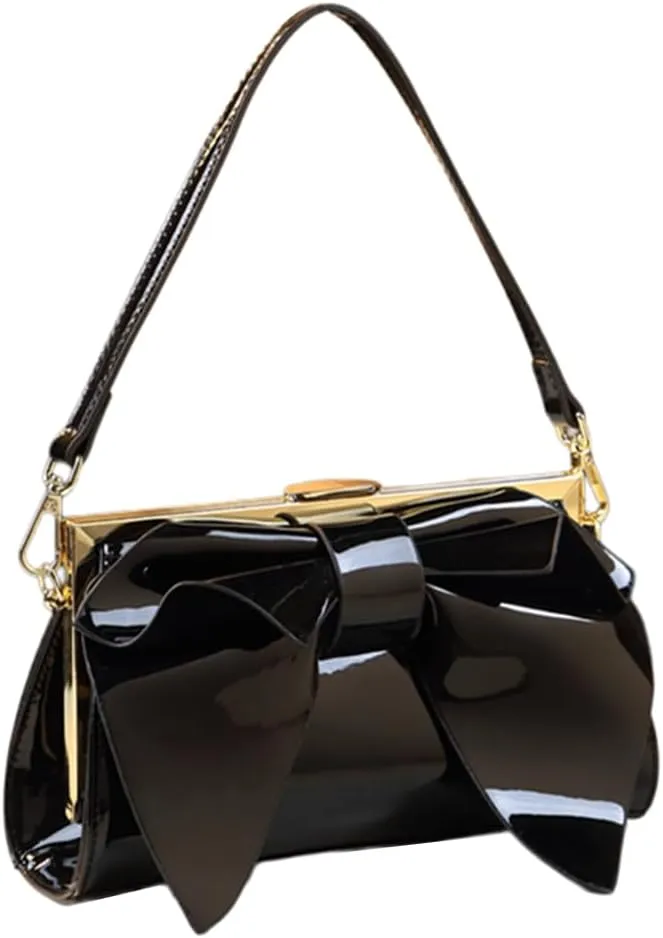 Hard Shoulder Purses For Women Handbags Small Chain Top Handle Satchel Crossbody Bag Bow Quilted Clutch Evening Bags