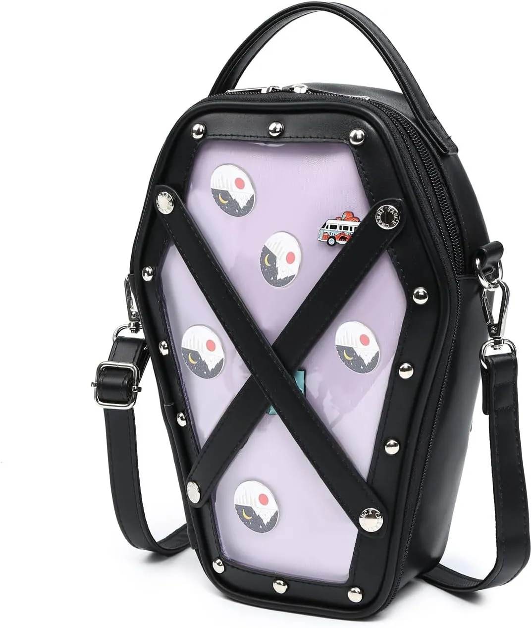 Ita Bag Backpack Gothic Coffin Shape Fashion Purses and Handbags Halloween JK Bags Detachable Cross Straps