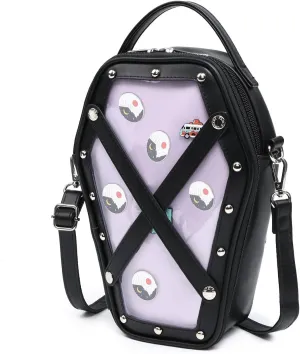Ita Bag Backpack Gothic Coffin Shape Fashion Purses and Handbags Halloween JK Bags Detachable Cross Straps