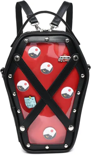 Ita Bag Backpack Gothic Coffin Shape Fashion Purses and Handbags Halloween JK Bags Detachable Cross Straps