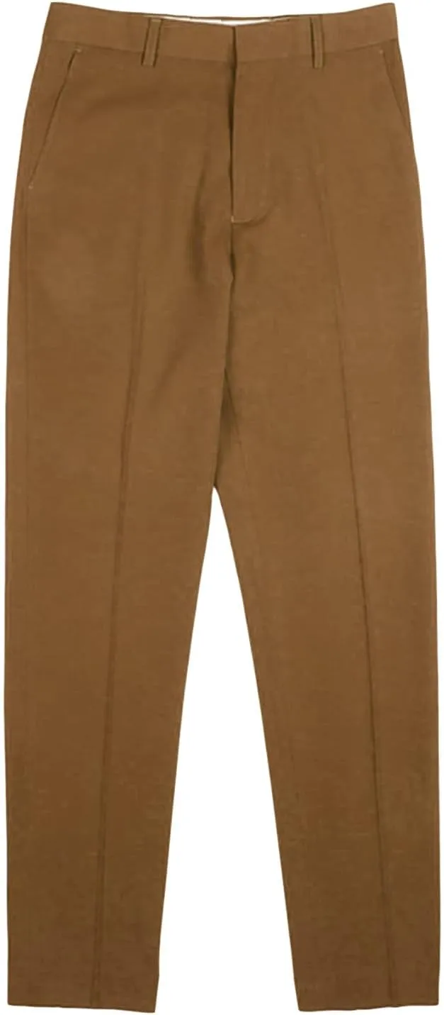 JEShifangjiusu Men's Flat Front Straight Fit Dress Pant Casual Skinny Stretch Chinos Pants Slim Fit Business Pant with Pocket (31,Brown), Brown, 31
