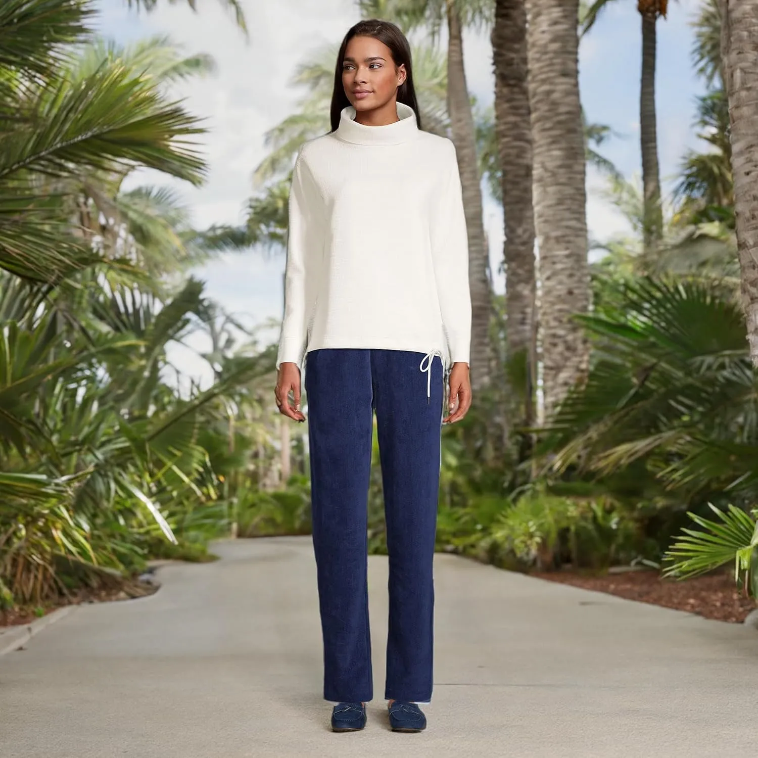 Lands' End Women's Sport Knit High Rise Corduroy Pants
