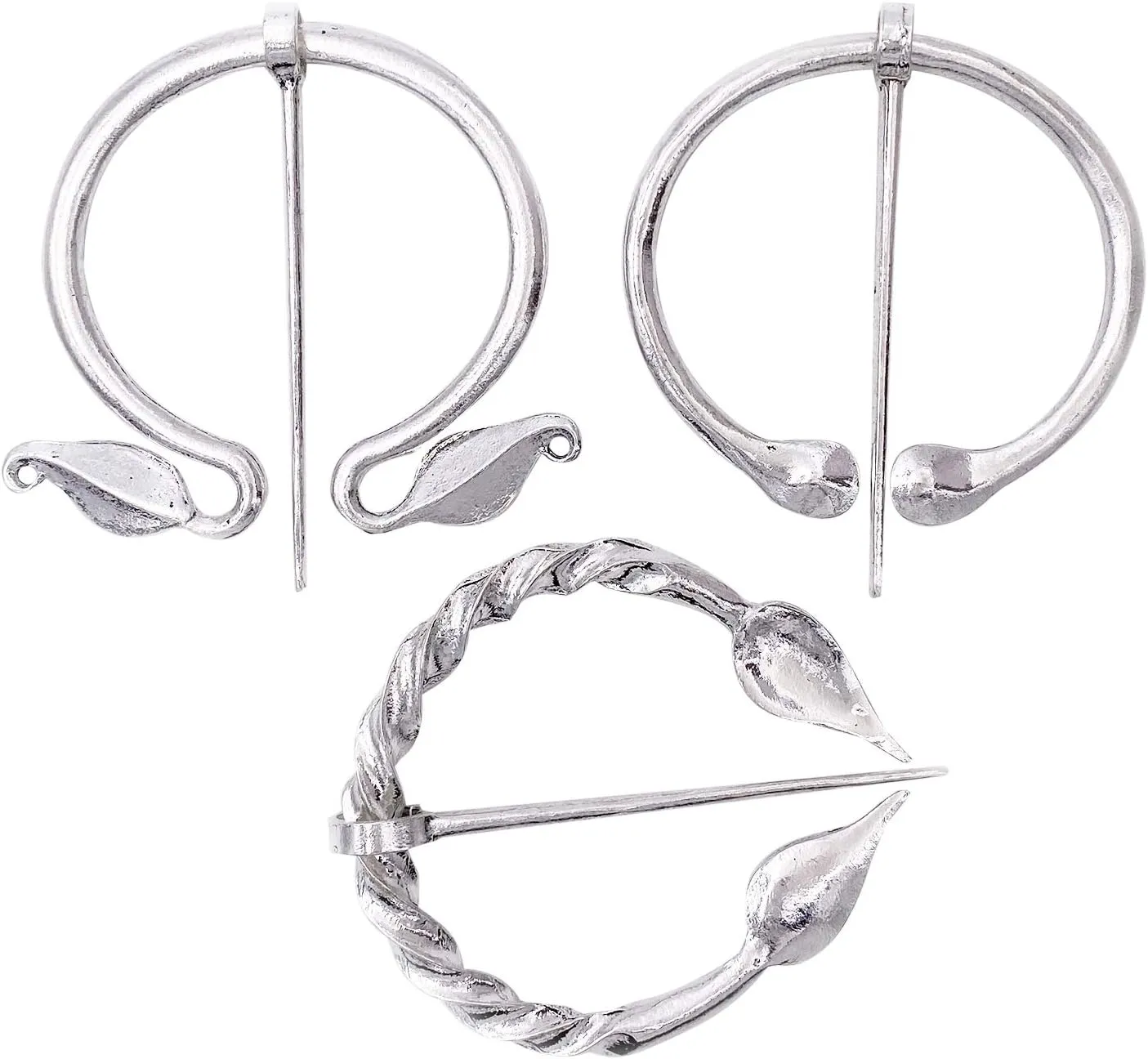 LAXPICOL Vintage Viking Brooches Pins Medieval Cloak Shawl Scarf Pin Clasp Celtic Jewelry for Women Silver Tone