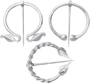 LAXPICOL Vintage Viking Brooches Pins Medieval Cloak Shawl Scarf Pin Clasp Celtic Jewelry for Women Silver Tone