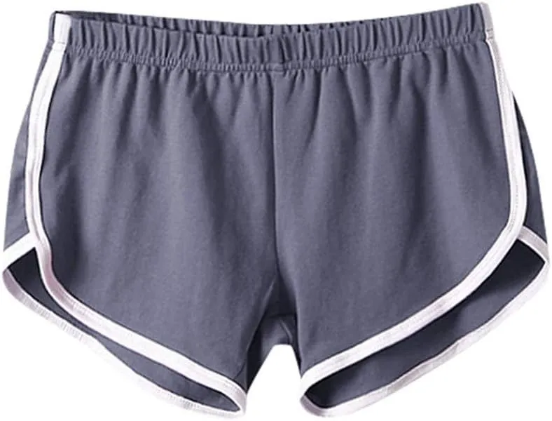 LCMTWX Workout Shorts Women Sweat Shorts Elastic Waist Running Workout Shorts with Pockets Women's Wide Workout Shorts