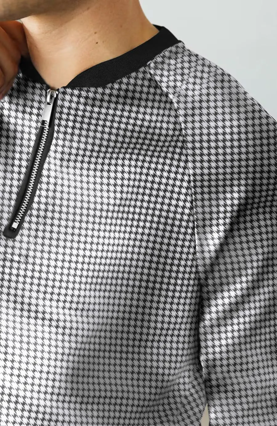 LecGee Mens 2 Piece Outfits Long Sleeve Athletic Quarter Zip Polo Tracksuit Jogging Casual Sports Sweatsuit Set