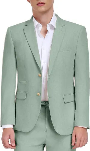 Linen Mens Suit 2 Piece Retro Suits for Men Slim Fit Blazer Jackets Drawstring Pants Set Tux Summer Beach Wedding Outfit