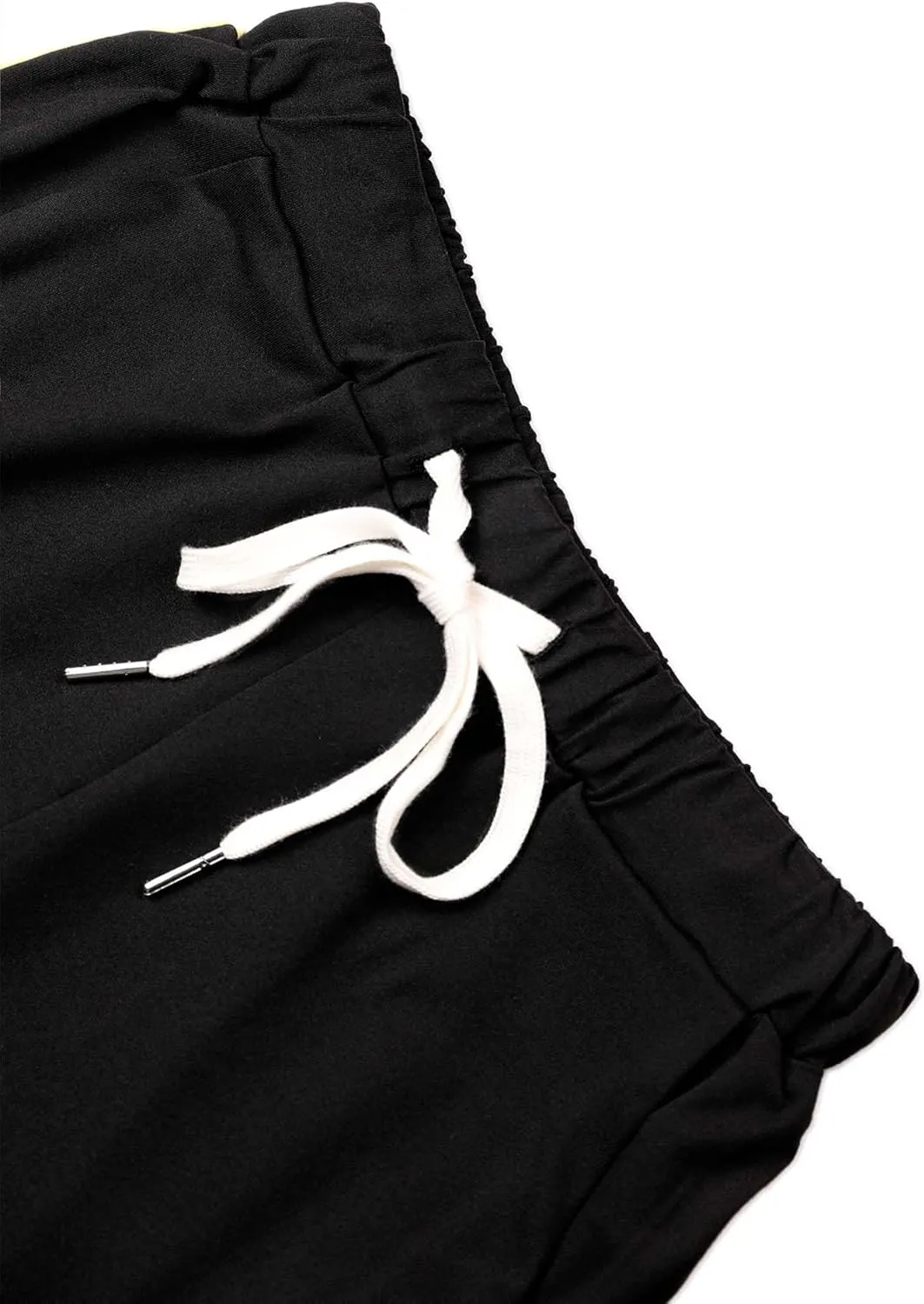 LovelyWholesale Neon Two Piece Outfit for Casual 2 Piece Tracksuit with Neon Shirt and Black Shorts Set