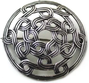 LynnAround 925 Sterling Silver Norse Viking Shield Brooches, Cloak, Shawl, Scarf Pin, Celtic Irish Vintage Jewelry