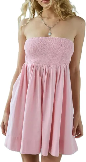 Meiweileya Women Y2k Strapless Mini Dress Smocked Floral Print Bow Tie Up Short Dresses Cute Flowy Going Out Tube Top