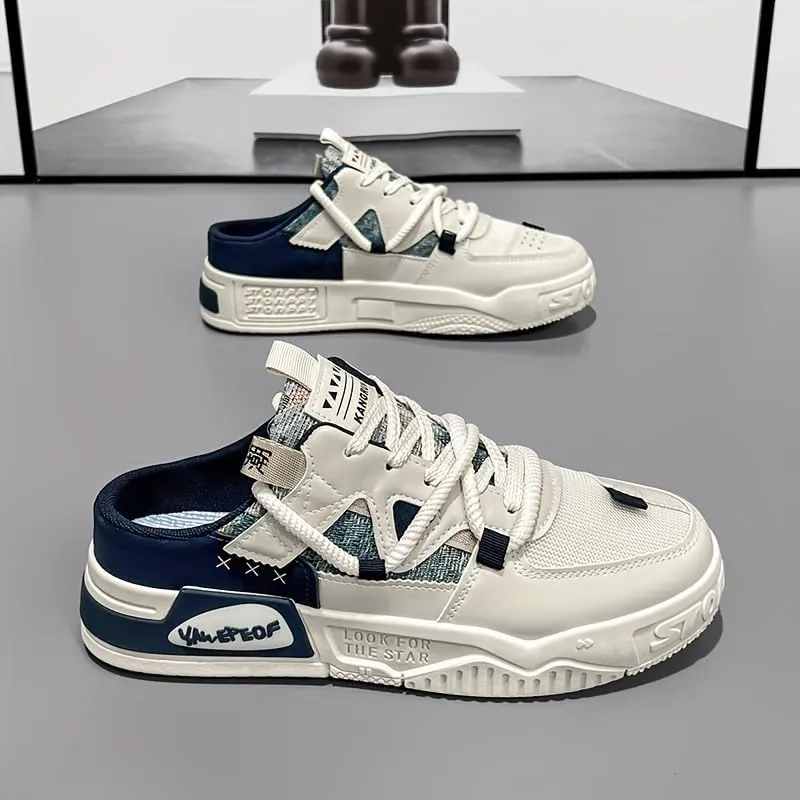 Men's Breathable Casual Sneakers Trendy Thick Sole Sports Shoes, Lightweight & Stylish Low-Top Lace-Up for Running, Hiking & Everyday Wear