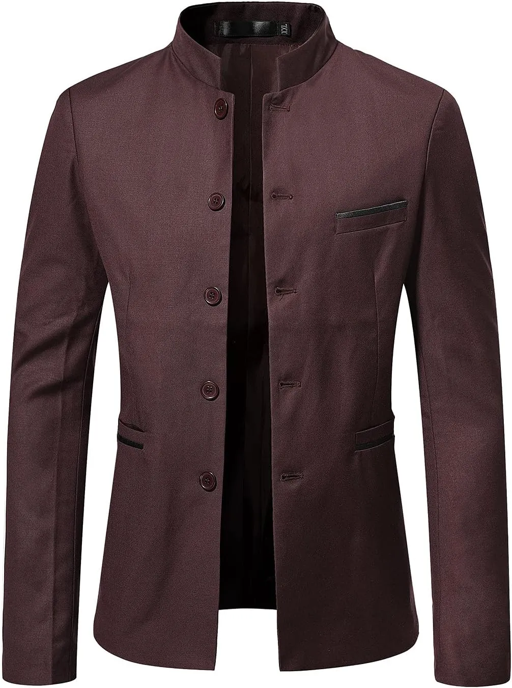 Mens Chinese Tunic Suits Mandarin Collar Formal Suit Jacket Slim Fit Front Button Blazer Japanese School Uniform Coat