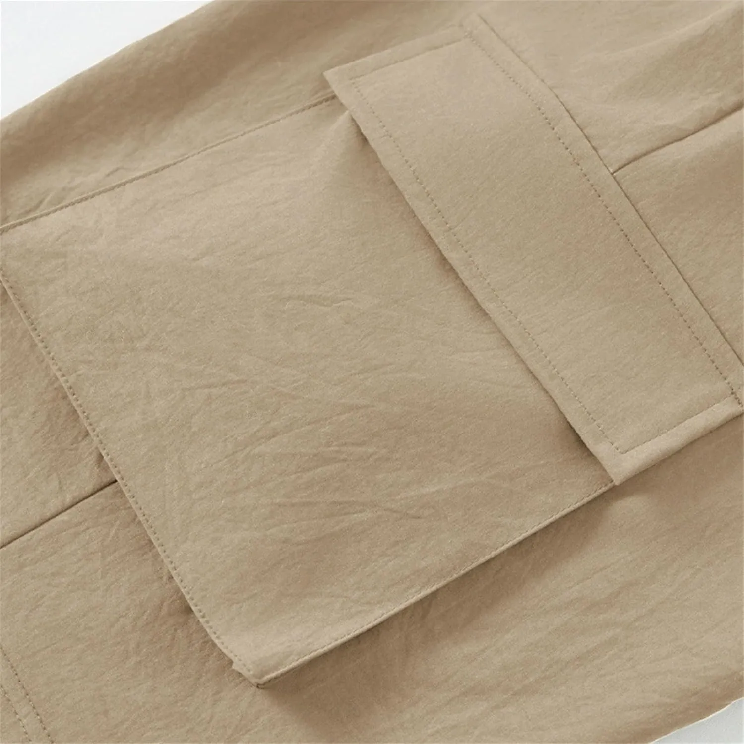 Men's Shorts Casual Cotton Linen Elastic Waist Summer Beach Vacation Shorts with Multi-Pocket