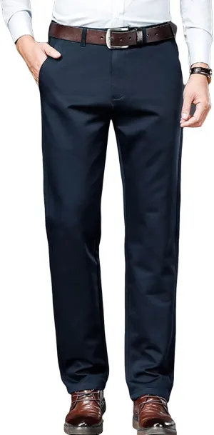 Men's Stretch Dress Pants Slim Fit Skinny Suit Pant Business Flex Flat Front Pant Wrinkle-Resistant Chino Pant (35,Blue)