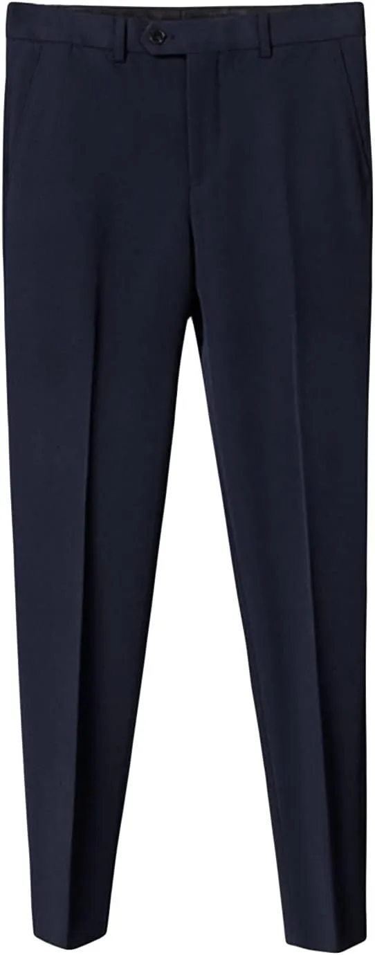 Men'S Stretch Dress Pants Slim Fit Skinny Suit Pants Casual Fashion Retro Tapered Business Dress Chino Pants (38,Dark Blue), Dark Blue, 38