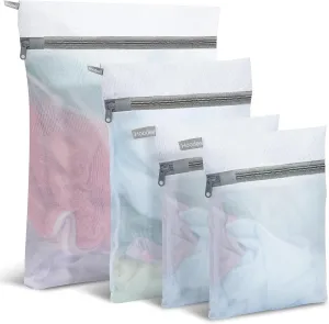 Mesh Laundry Bags for Delicates, 4Pcs Laundry Bags Mesh Wash Bags,Lingerie Bags for Washing Delicates, Laundry Bag for Delicates (1 Large,1 Medium,2 Small)