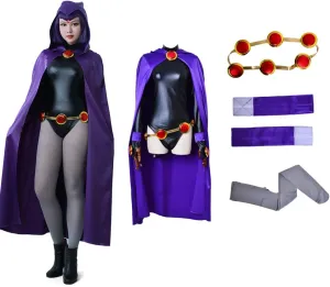 miccostumes Women's Costume Magical Girl Cosplay Fighting Bodysuit Full Set With Purple Hooded Cloak