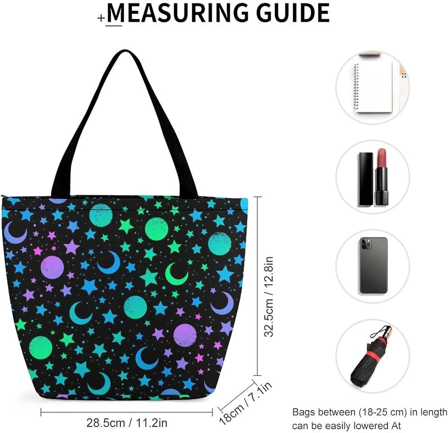 Multicolored Bright Faces Halloweens Hobo Handbags With Zipper Women's Tote Handbags