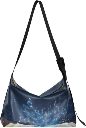 Open Book Tote Bag for Women Large Hobo Bags Cross Body Bag Leather Bags with Adjustable Strap for School Men