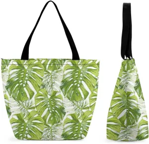 Pink Hibiscus Lily Flowers Hobo Handbags With Zipper Women's Tote Handbags