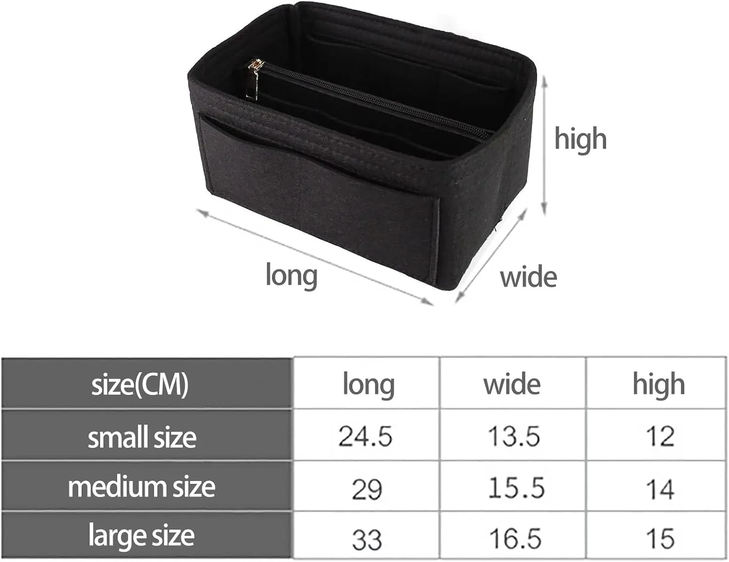 Purse Organizer Insert Felts Makeup Cosmetic Bag In Bag Handbag Tote Compartment Storage Makeup Bag Checke