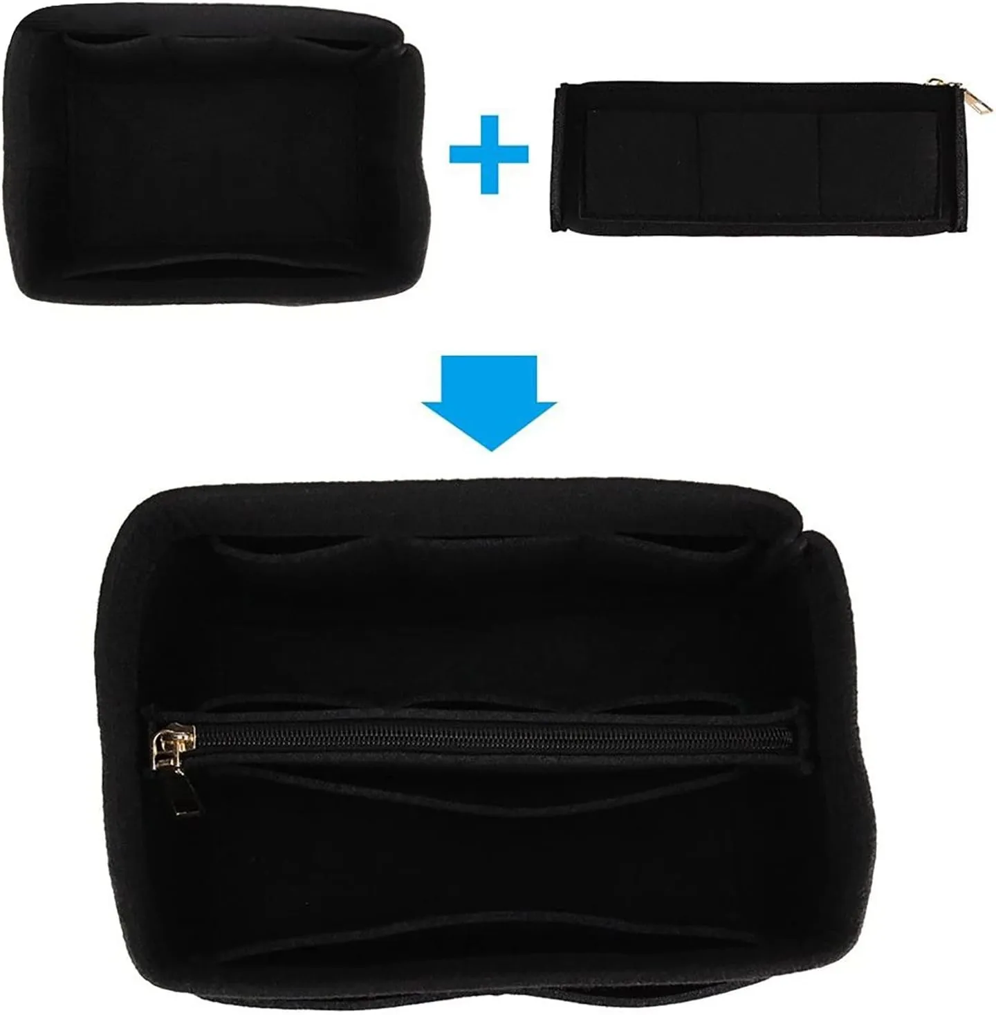 Purse Organizer Insert Felts Makeup Cosmetic Bag In Bag Handbag Tote Compartment Storage Makeup Bag Checke