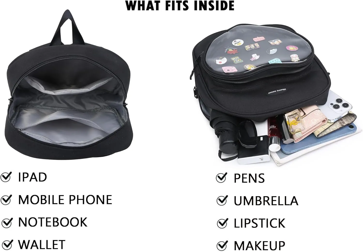 RAINBOW SMILE Ita Bag Backpack Oxford Heart Shaped Purse JK Uniform for Anime Pins Display School Travel