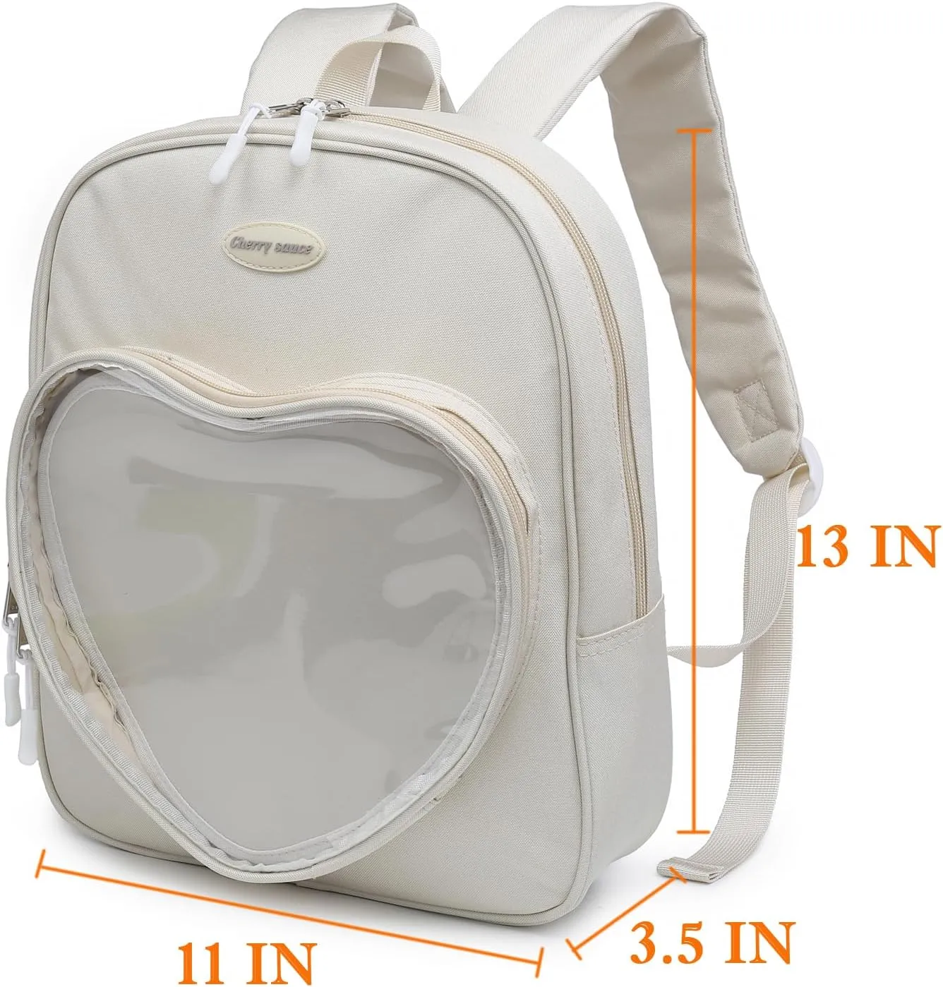 RAINBOW SMILE Ita Bag Backpack Oxford Heart Shaped Purse JK Uniform for Anime Pins Display School Travel