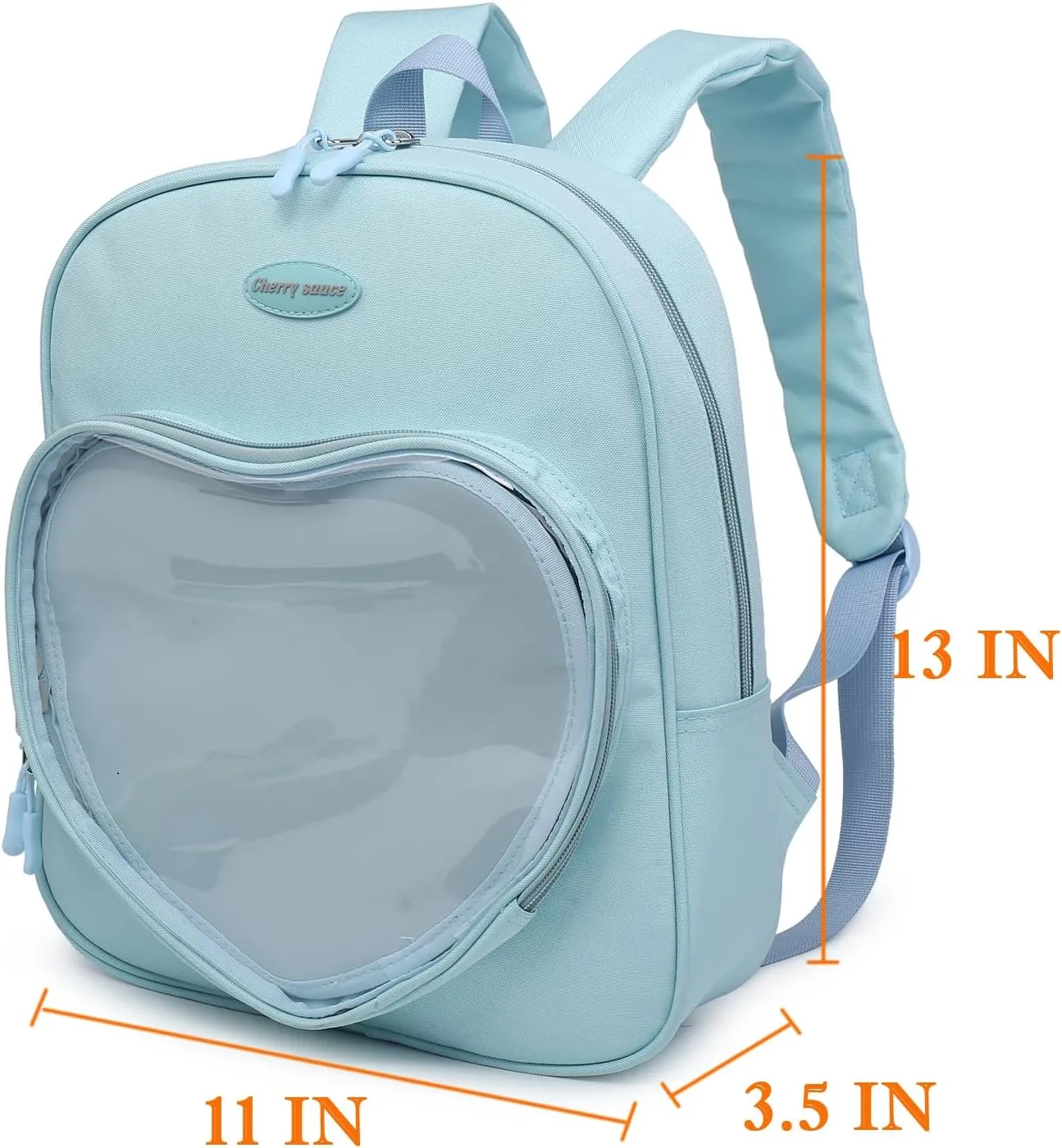 RAINBOW SMILE Ita Bag Backpack Oxford Heart Shaped Purse JK Uniform for Anime Pins Display School Travel