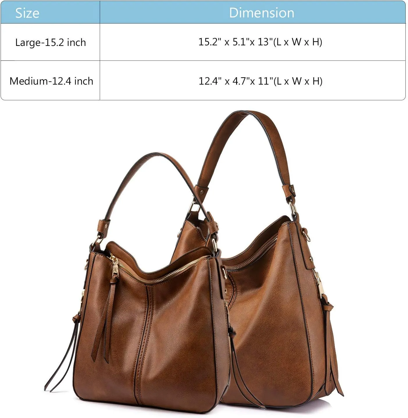 Realer Hobo Crossbody Bags for Women Designer Faux Leather Hobo Handbags Retro Large Size Shoulder Bag Bucket Purse
