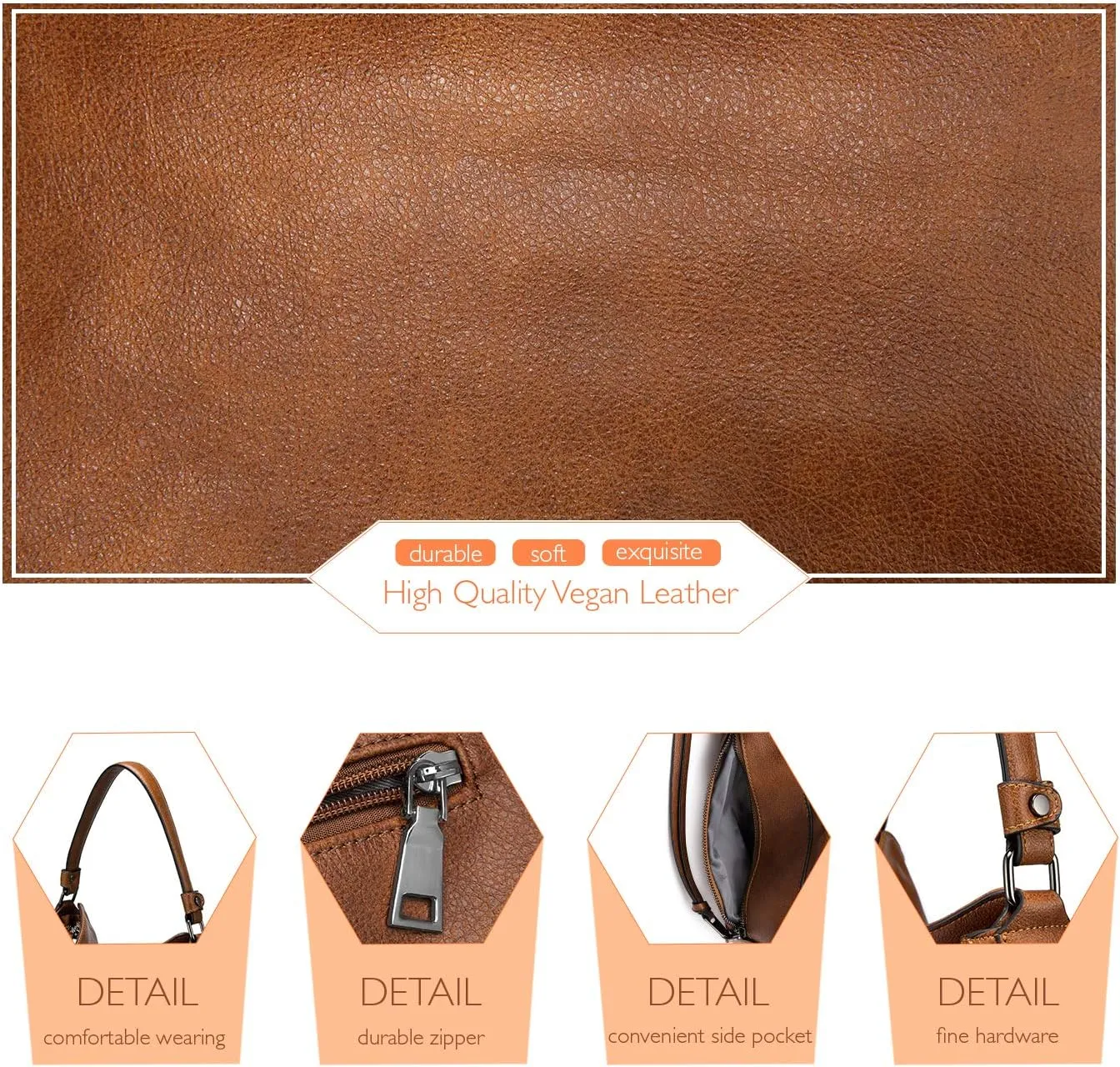 Realer Hobo Crossbody Bags for Women Designer Faux Leather Hobo Handbags Retro Large Size Shoulder Bag Bucket Purse