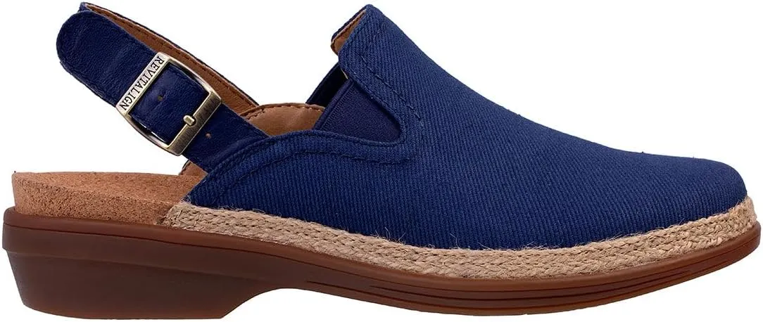 REVITALIGN Women's Ventura Canvas Clog, Navy, 6.5