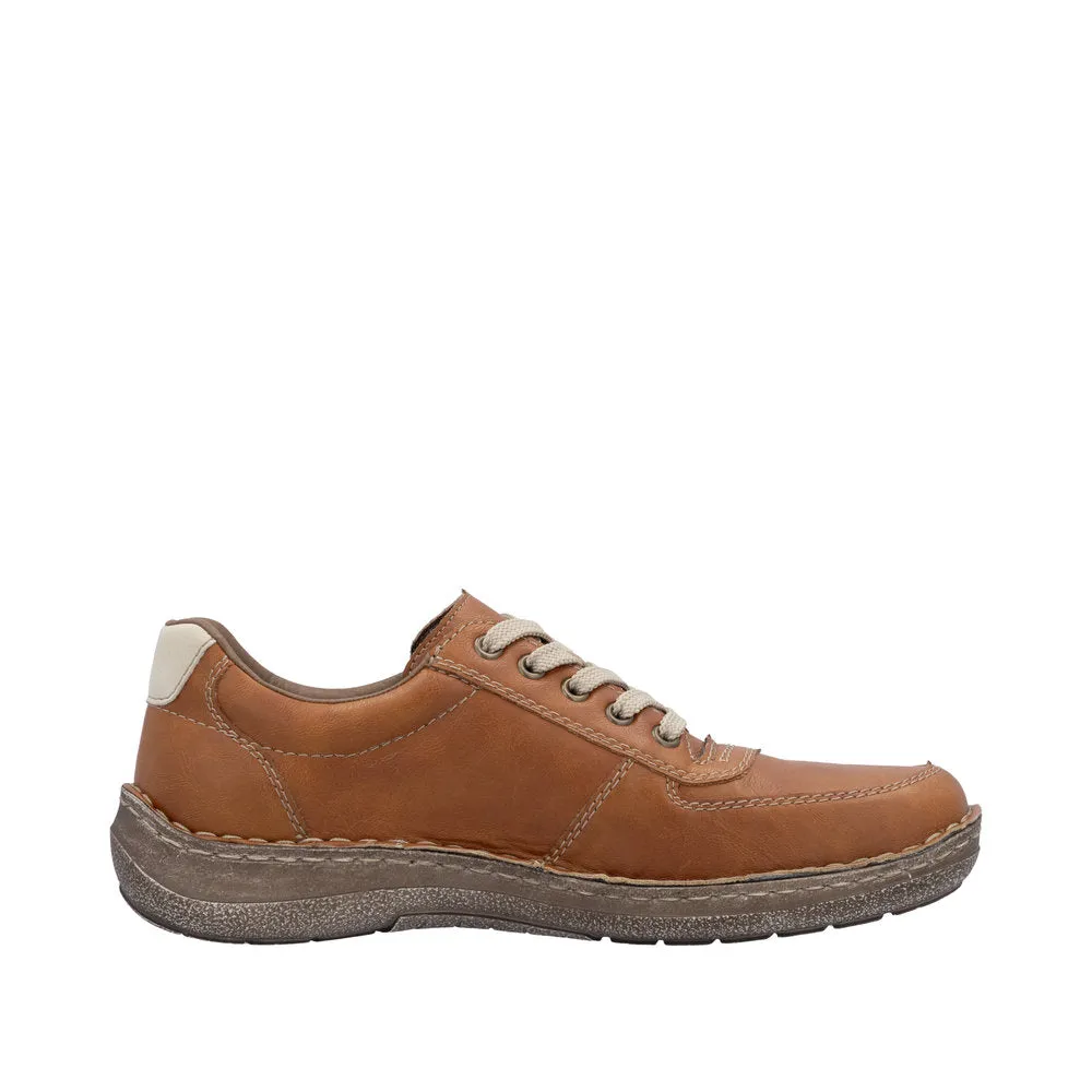 Rieker Mens H Fitting Tan Shoes Laced Comfort 03030-25