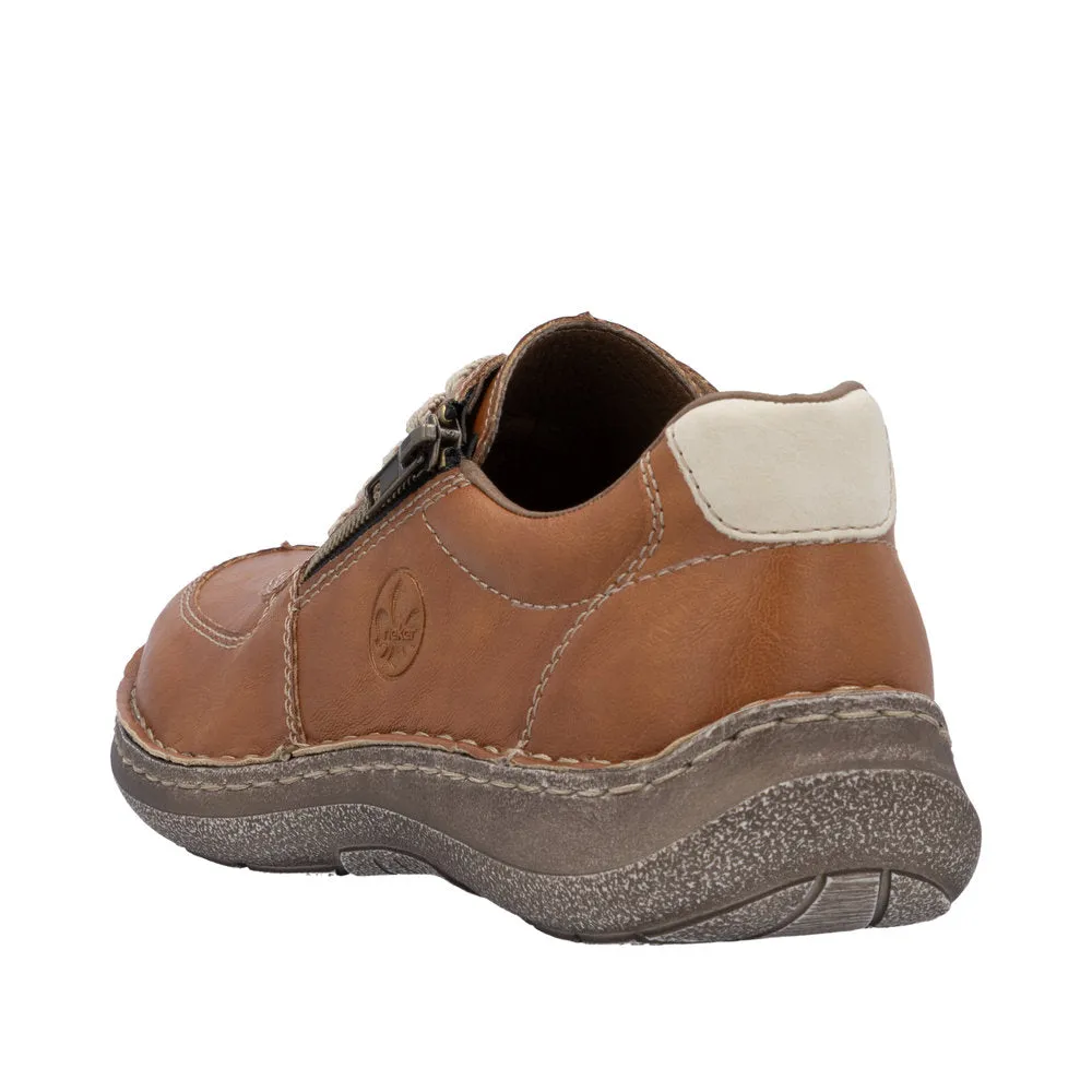 Rieker Mens H Fitting Tan Shoes Laced Comfort 03030-25