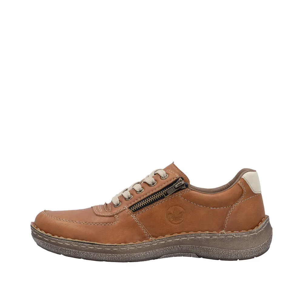 Rieker Mens H Fitting Tan Shoes Laced Comfort 03030-25