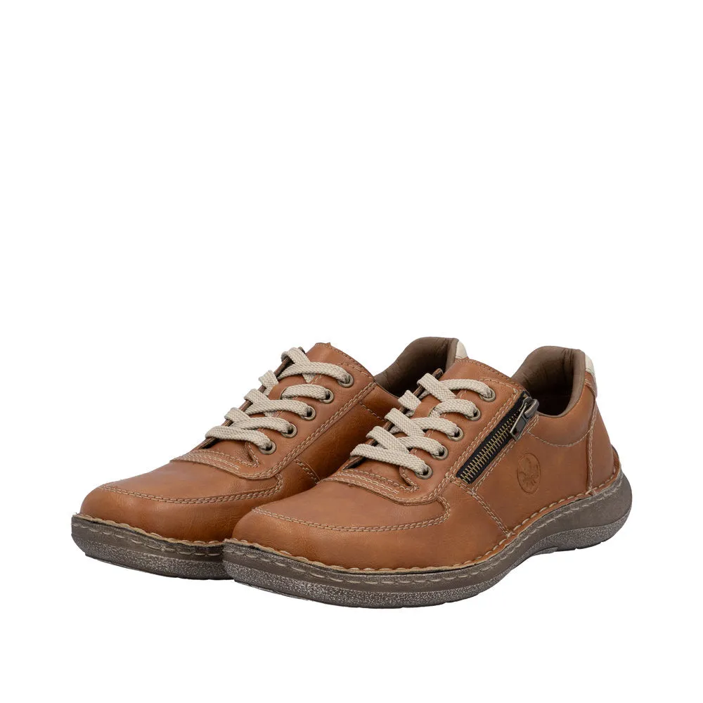 Rieker Mens H Fitting Tan Shoes Laced Comfort 03030-25