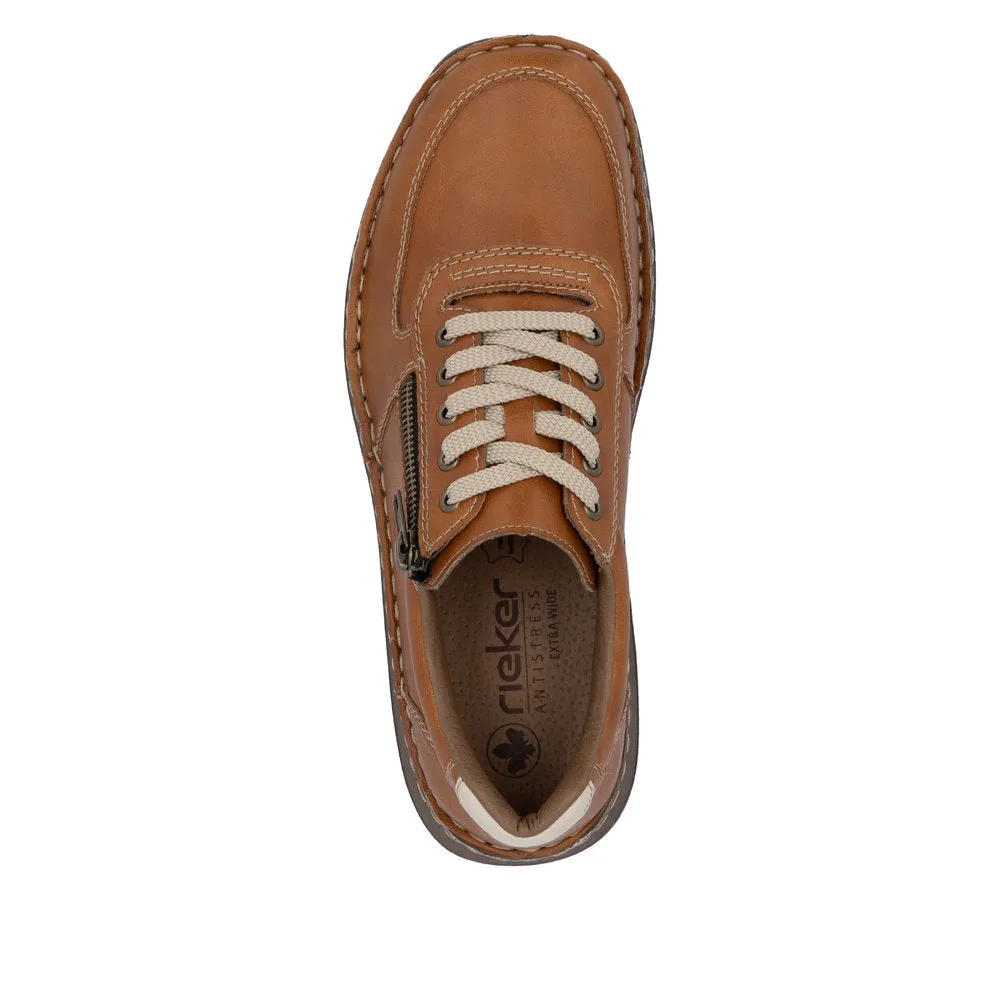 Rieker Mens H Fitting Tan Shoes Laced Comfort 03030-25