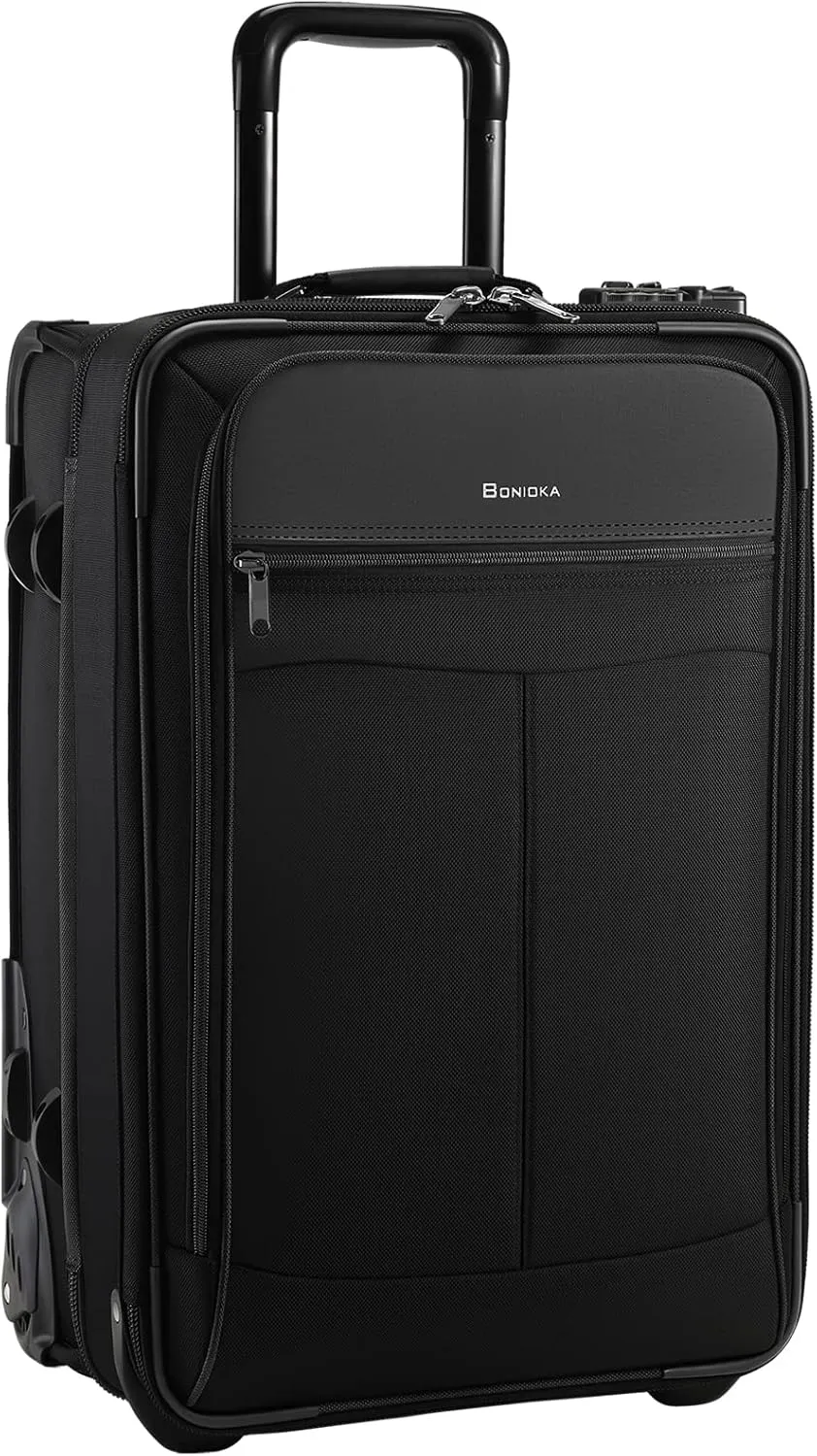 Rolling Garment Bag with Wheels, Garment Bags with Built-in TSA Lock, 22 Inch Suit Bag travel Suitcase Luggage 2 in 1 for Business Travel Essentials Black