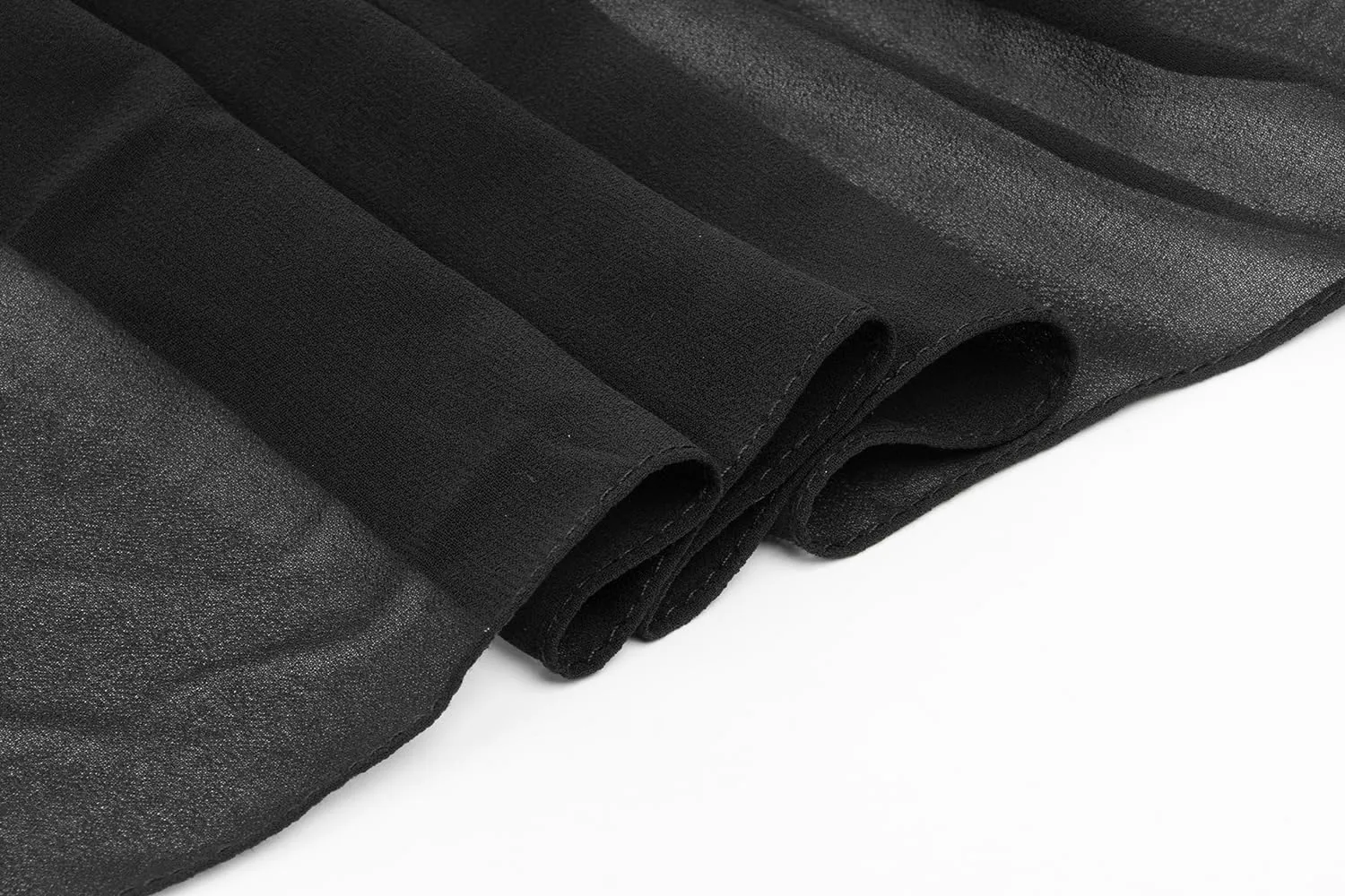 Sheer-Silk-Scarf for Women Black Long Scarf Chiffon Shawl Wrap for Evening Dresses Wedding Party Dress Accessory