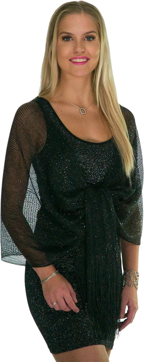 ShineGlitz Shawls and Wraps for Evening Dresses, Metallic Glitter Shawls for Women, Sparkling Wedding Giving Shawl Gift