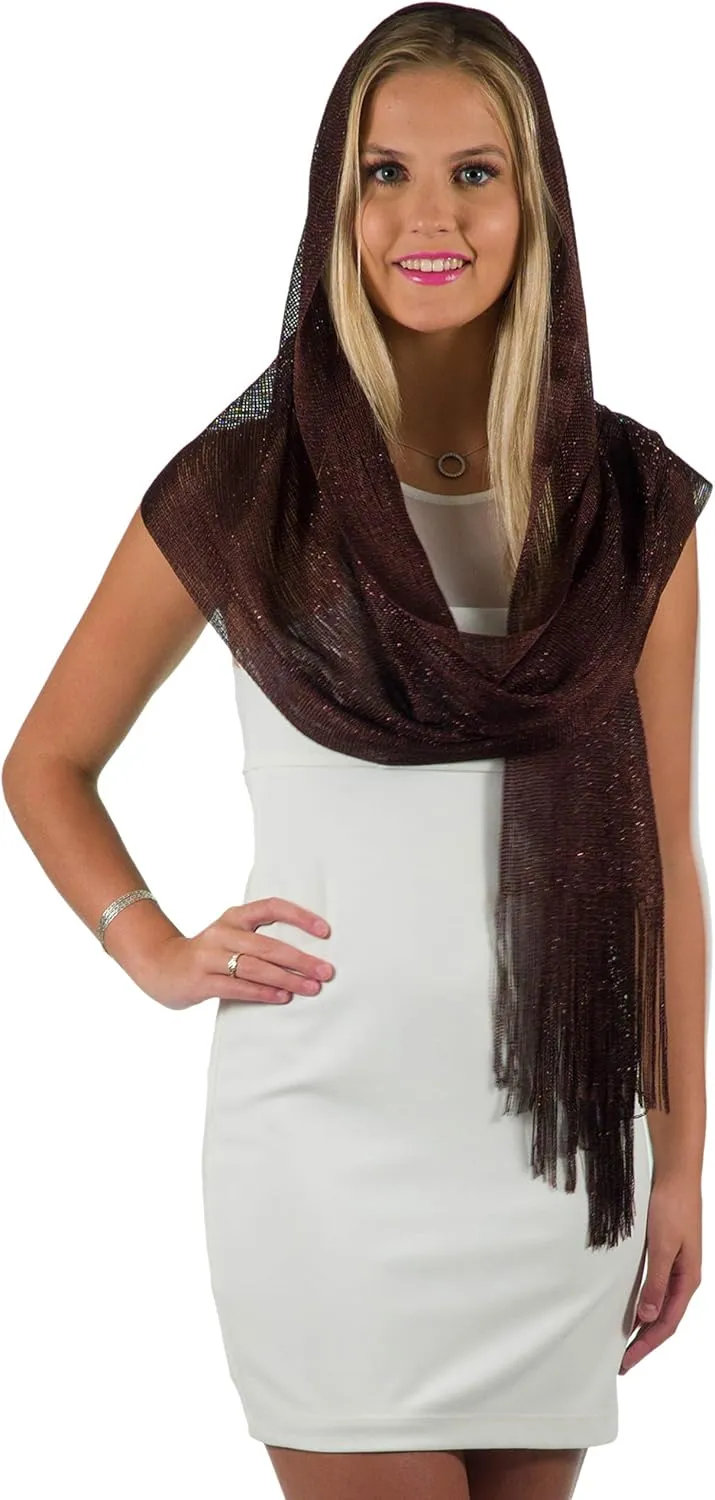 ShineGlitz Shawls and Wraps for Evening Dresses, Metallic Glitter Shawls for Women, Sparkling Wedding Giving Shawl Gift