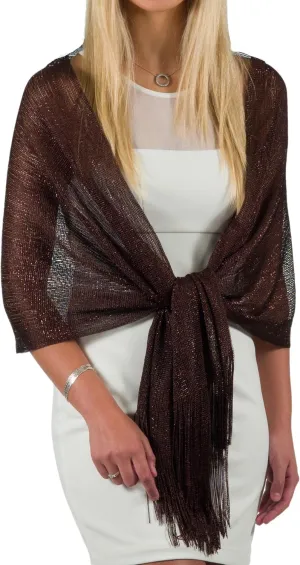 ShineGlitz Shawls and Wraps for Evening Dresses, Metallic Glitter Shawls for Women, Sparkling Wedding Giving Shawl Gift