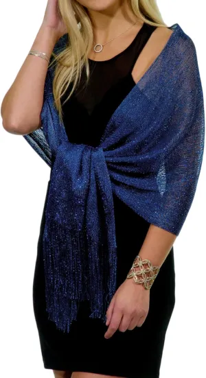 ShineGlitz Shawls and Wraps for Evening Dresses, Metallic Glitter Shawls for Women, Sparkling Wedding Giving Shawl Gift